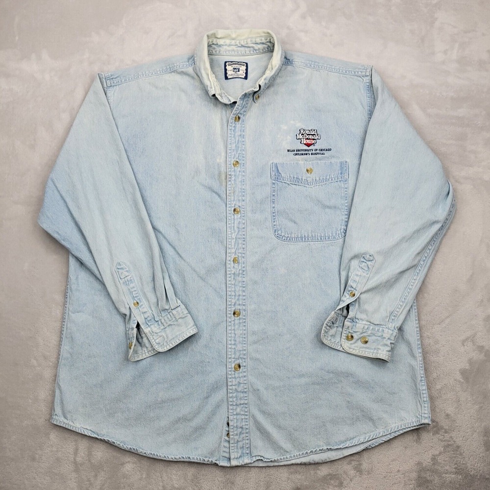 Ronald McDonald Shirt Mens XL Denim Jean University Chicago Hospital‎ UIC House*